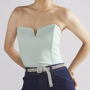 Porridge by Anthropologie || mint blue bustier tube top
